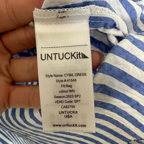 UNTUCKit Cybil Dress in Blue & White Stripe size 6 - Picture 4 of 10
